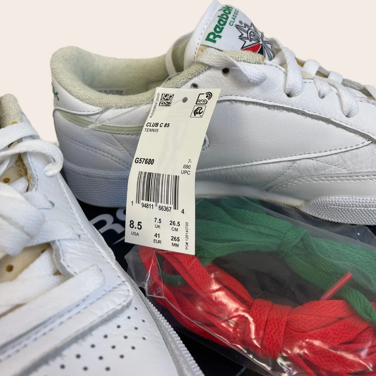 Reebok x Patta Club c Trainers - white/cream/green