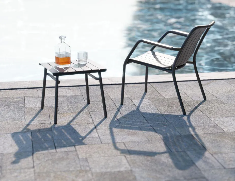 Roku Outdoor Lounge Chair in Matt Charcoal