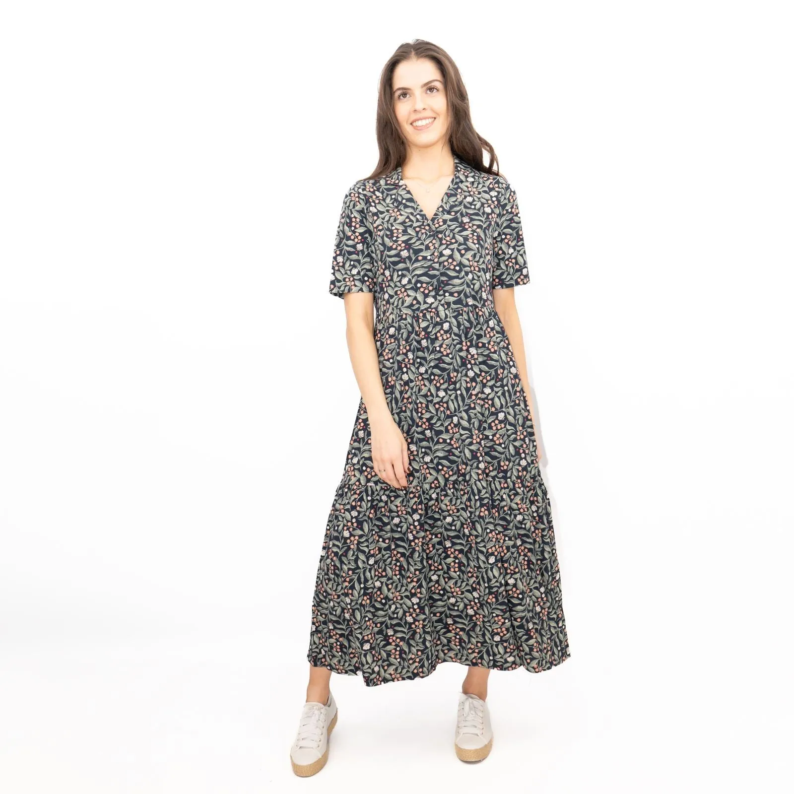 Seasalt Grey Priddacombe Short Sleeve Midi Dress