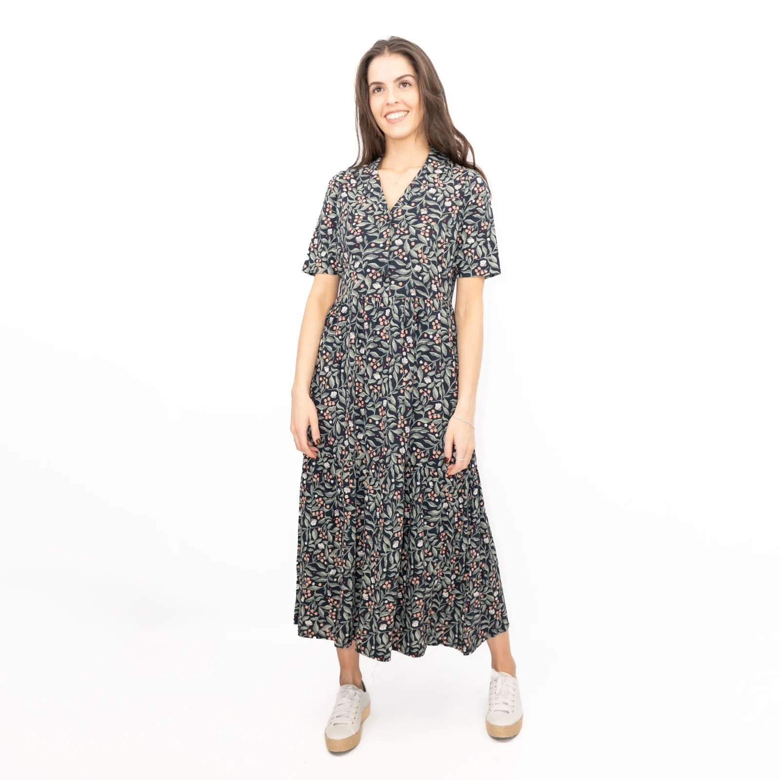 Seasalt Grey Priddacombe Short Sleeve Midi Dress