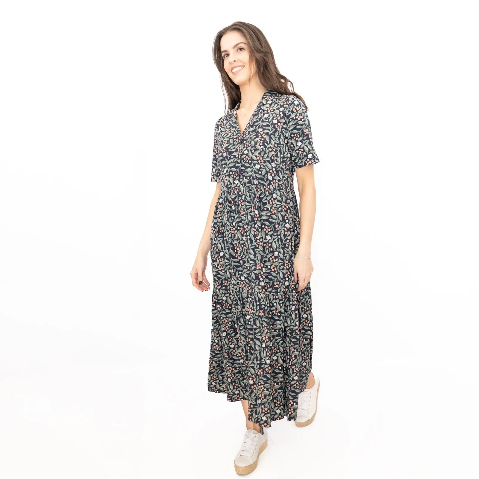 Seasalt Grey Priddacombe Short Sleeve Midi Dress