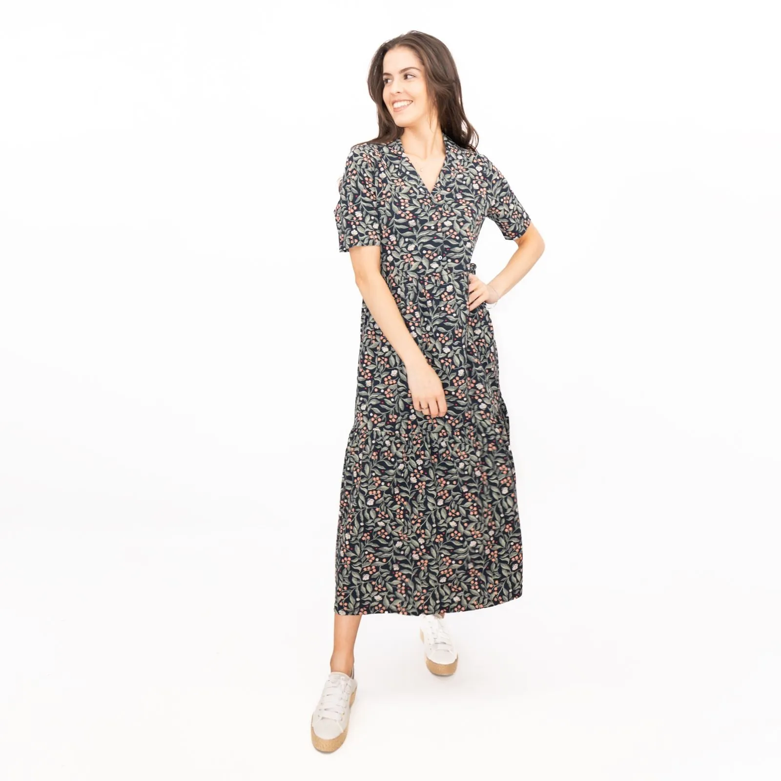 Seasalt Grey Priddacombe Short Sleeve Midi Dress