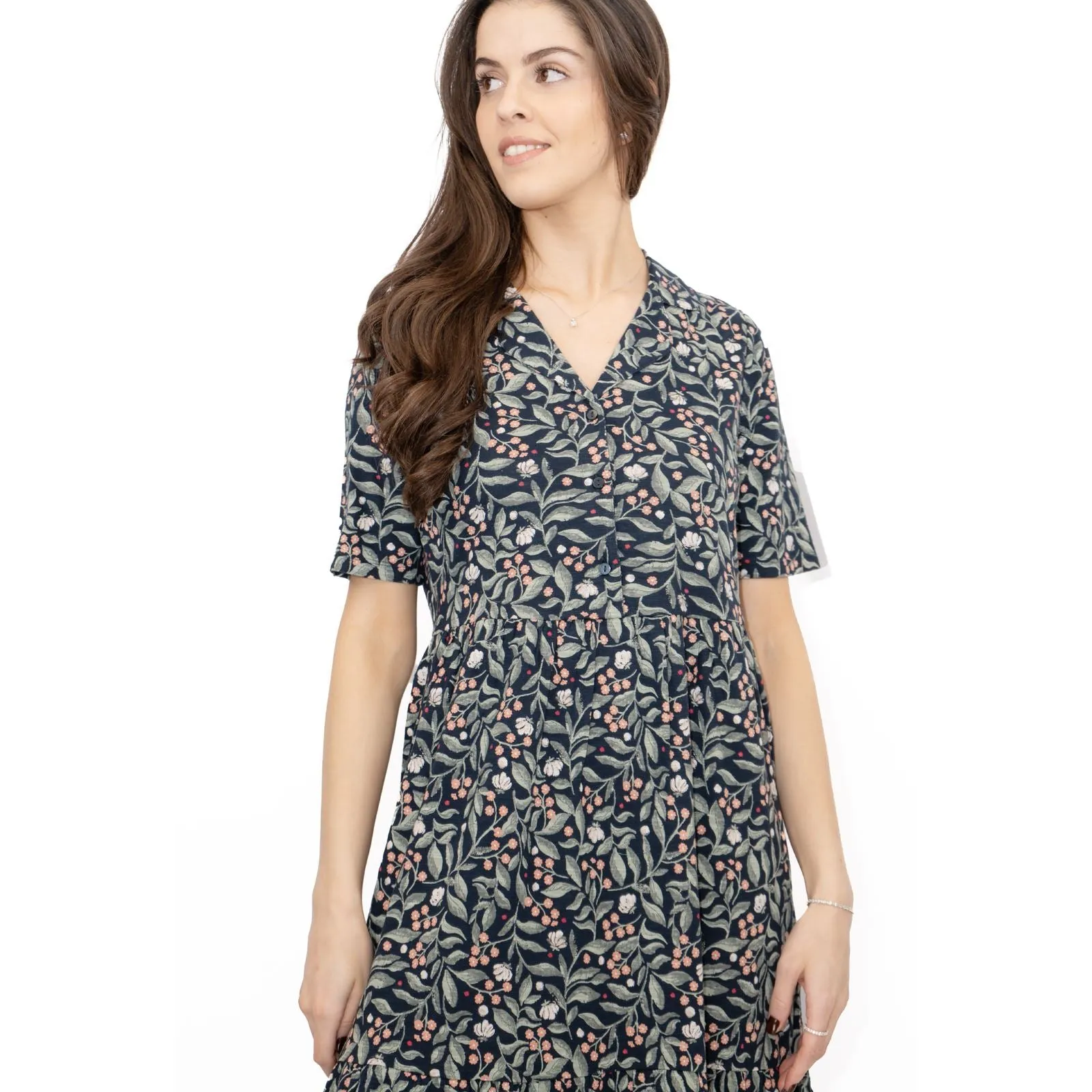 Seasalt Grey Priddacombe Short Sleeve Midi Dress