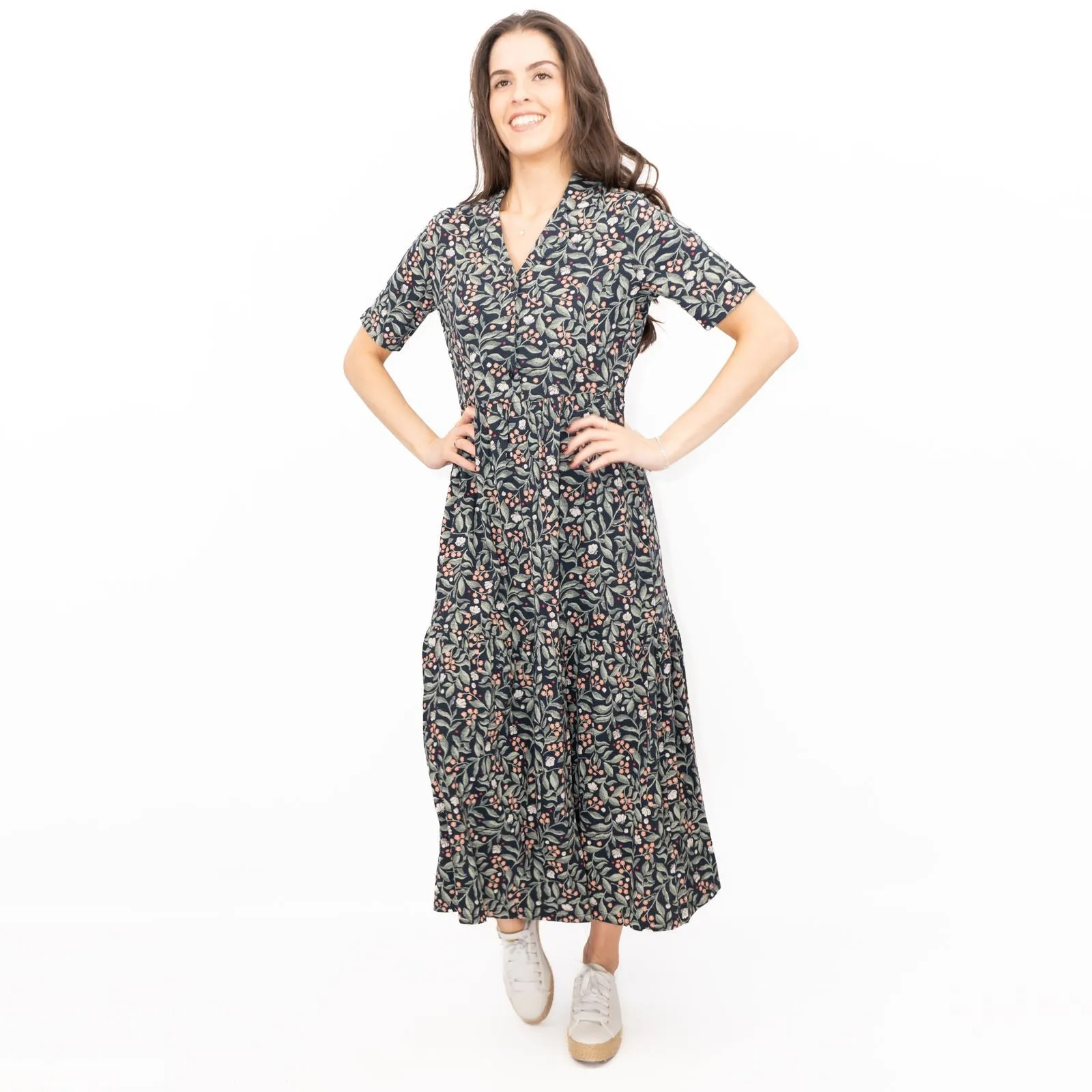 Seasalt Grey Priddacombe Short Sleeve Midi Dress