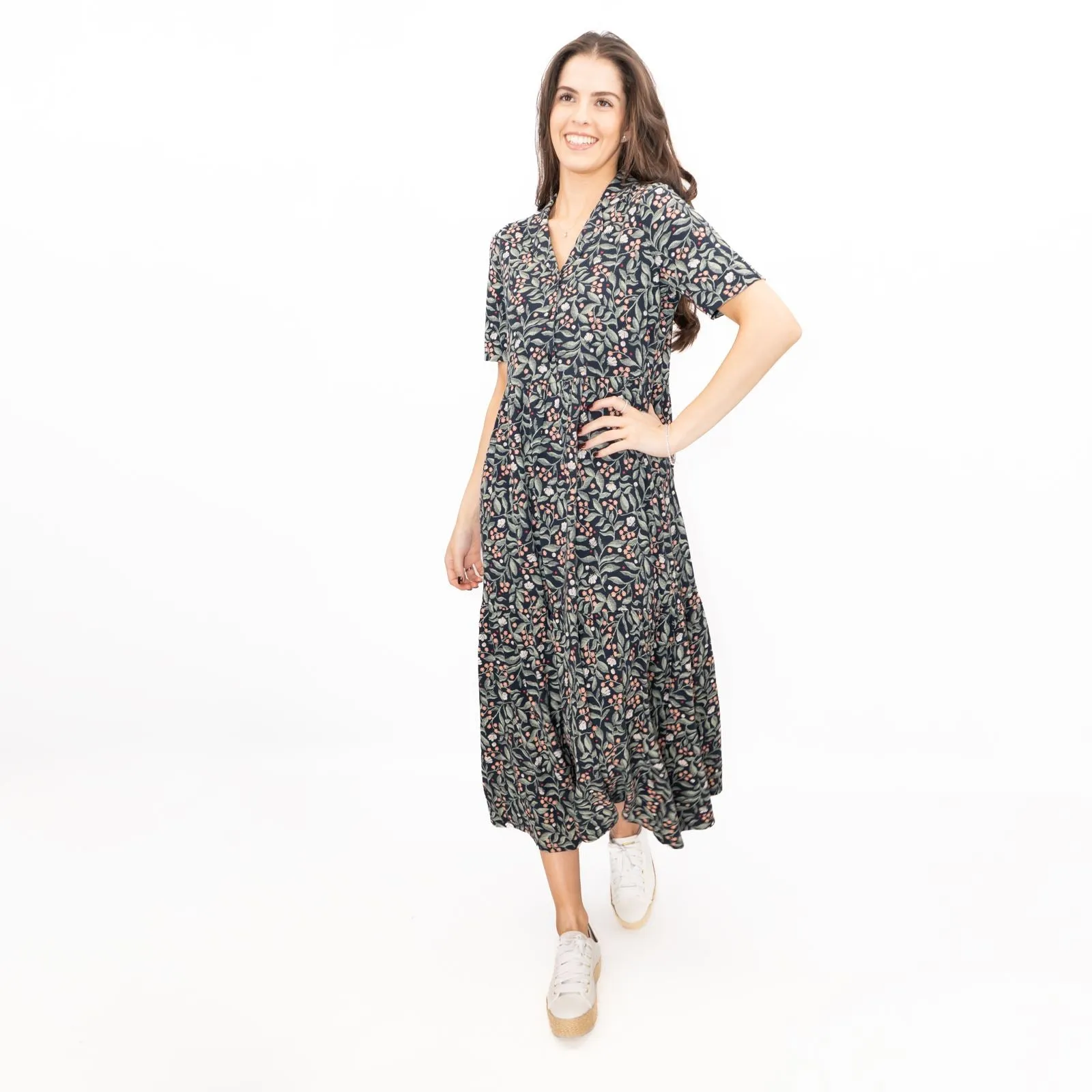 Seasalt Grey Priddacombe Short Sleeve Midi Dress