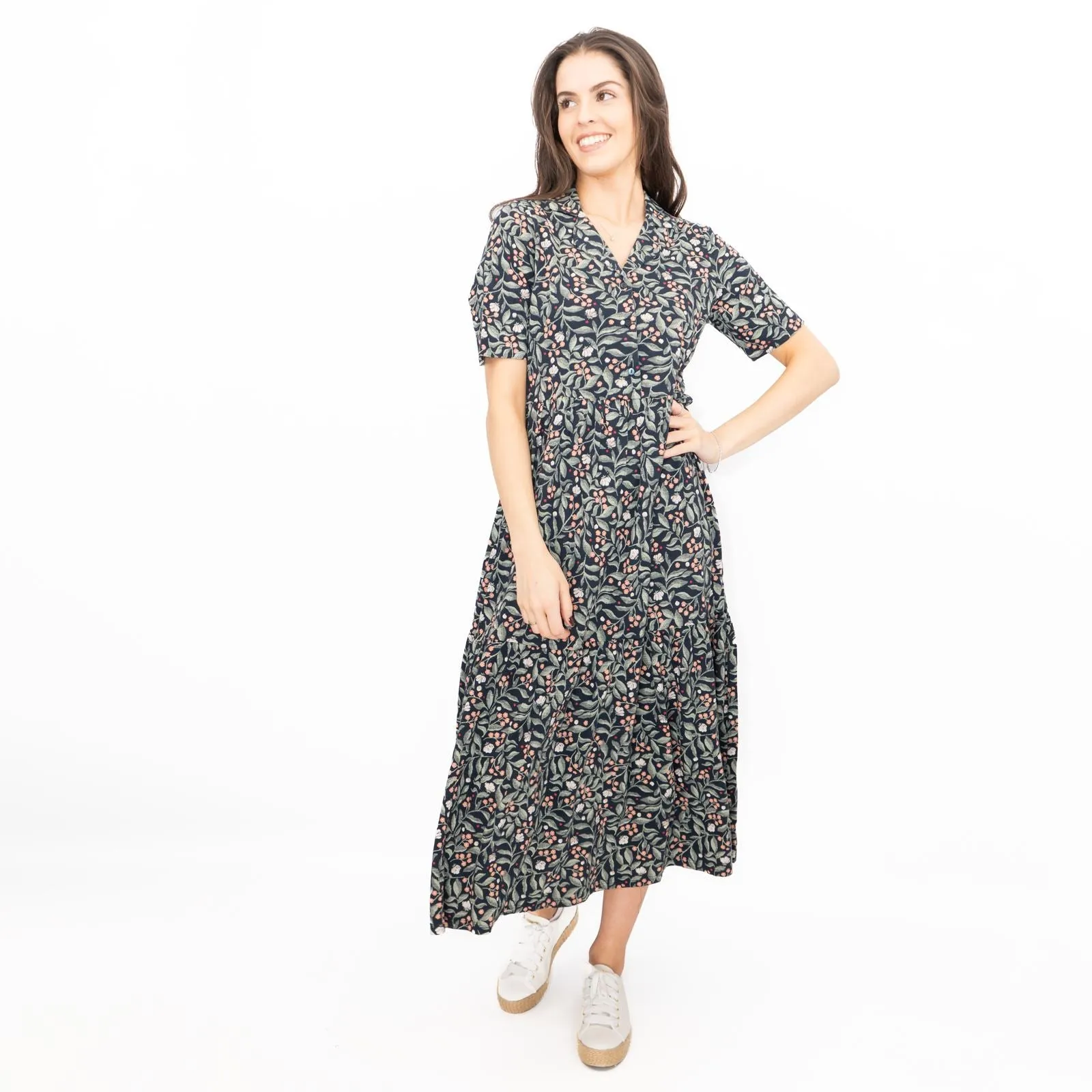 Seasalt Grey Priddacombe Short Sleeve Midi Dress