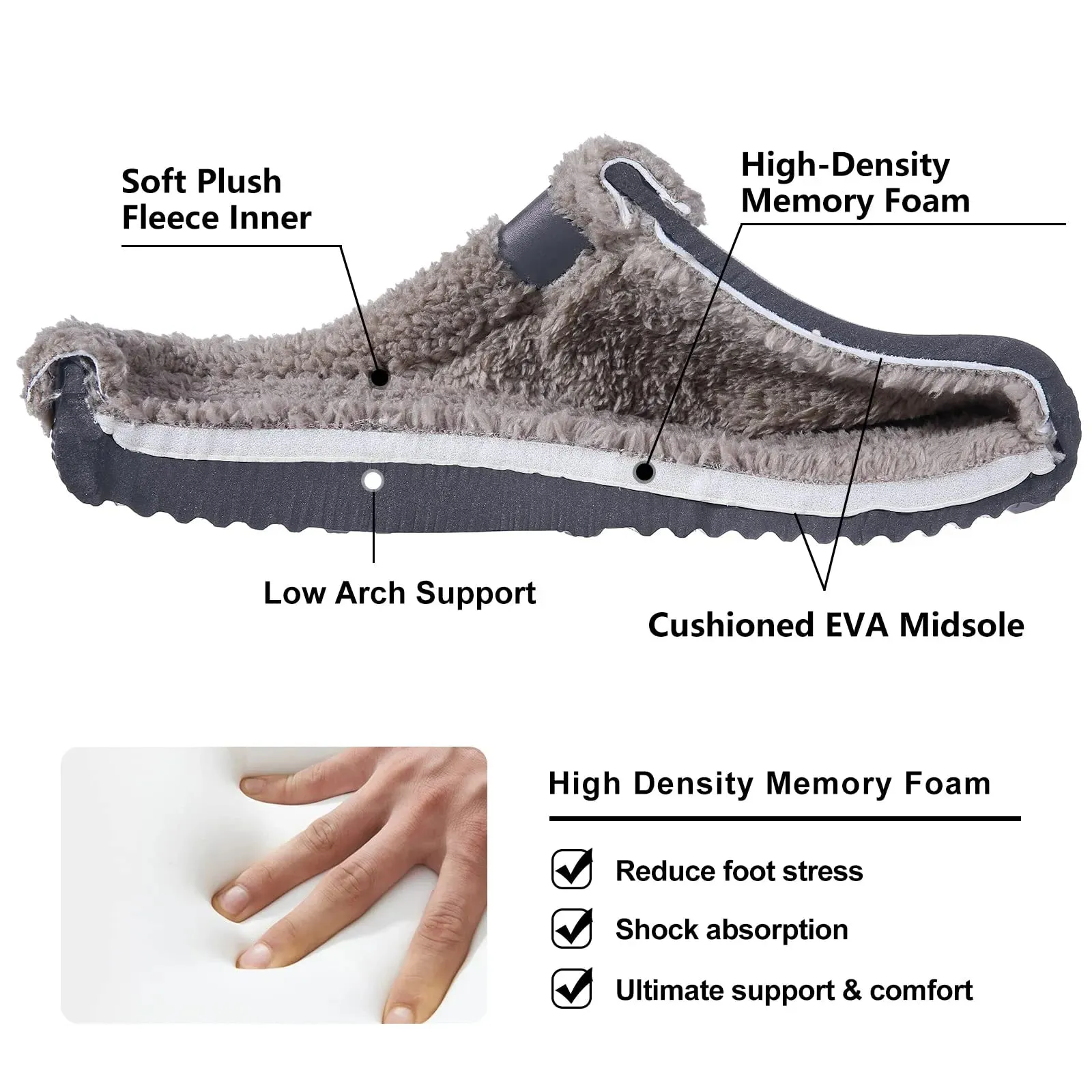Shevalues Plush Fur Clogs Slippers Multi-Use Indoor Home Shoes