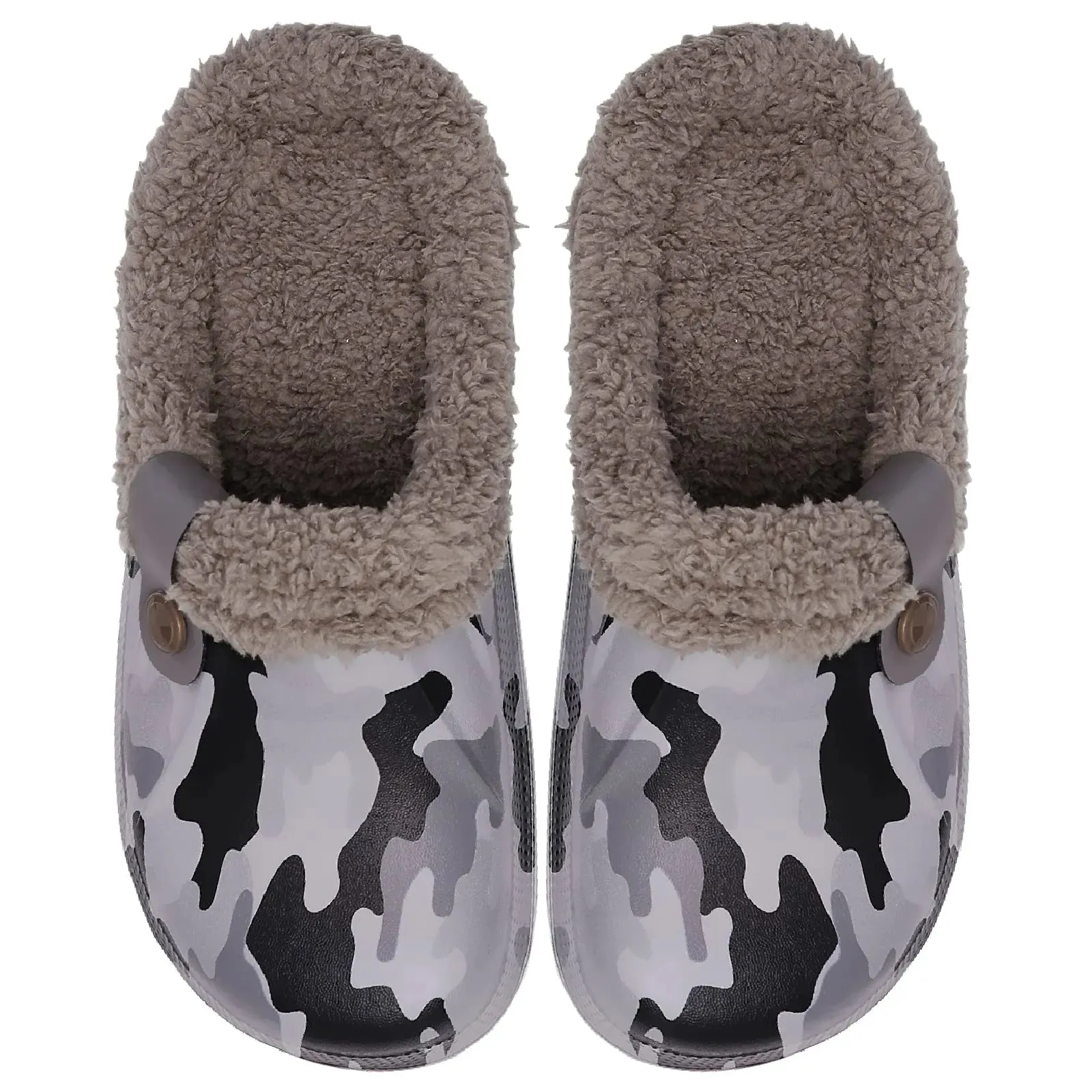 Shevalues Plush Fur Clogs Slippers Multi-Use Indoor Home Shoes