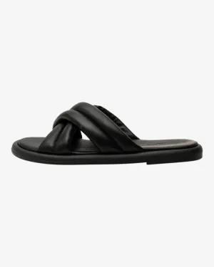 Shoethebear Black Lotta Cross Mule