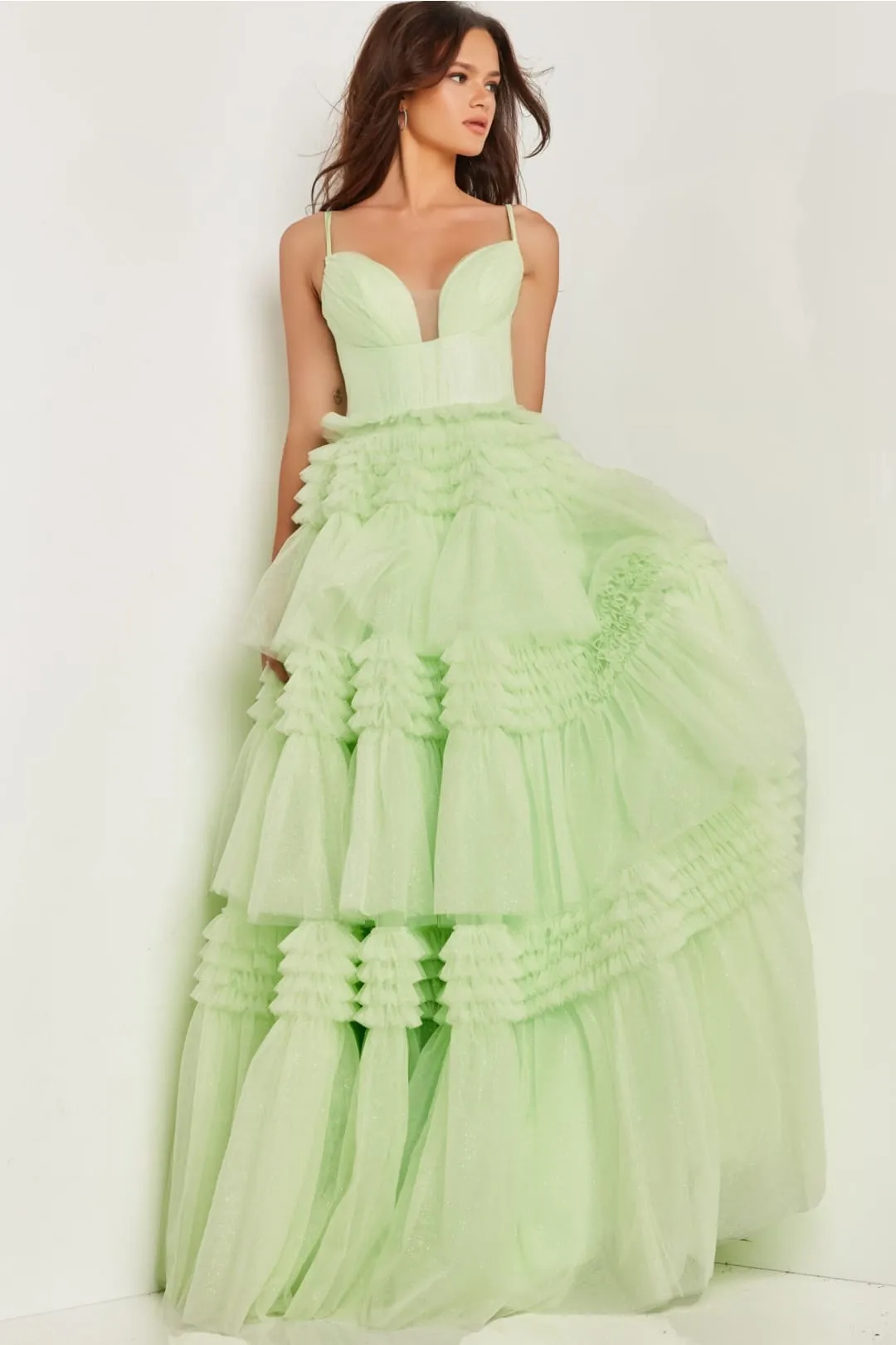 Sleeveless A-line Tiered Gown by Jovani 38477