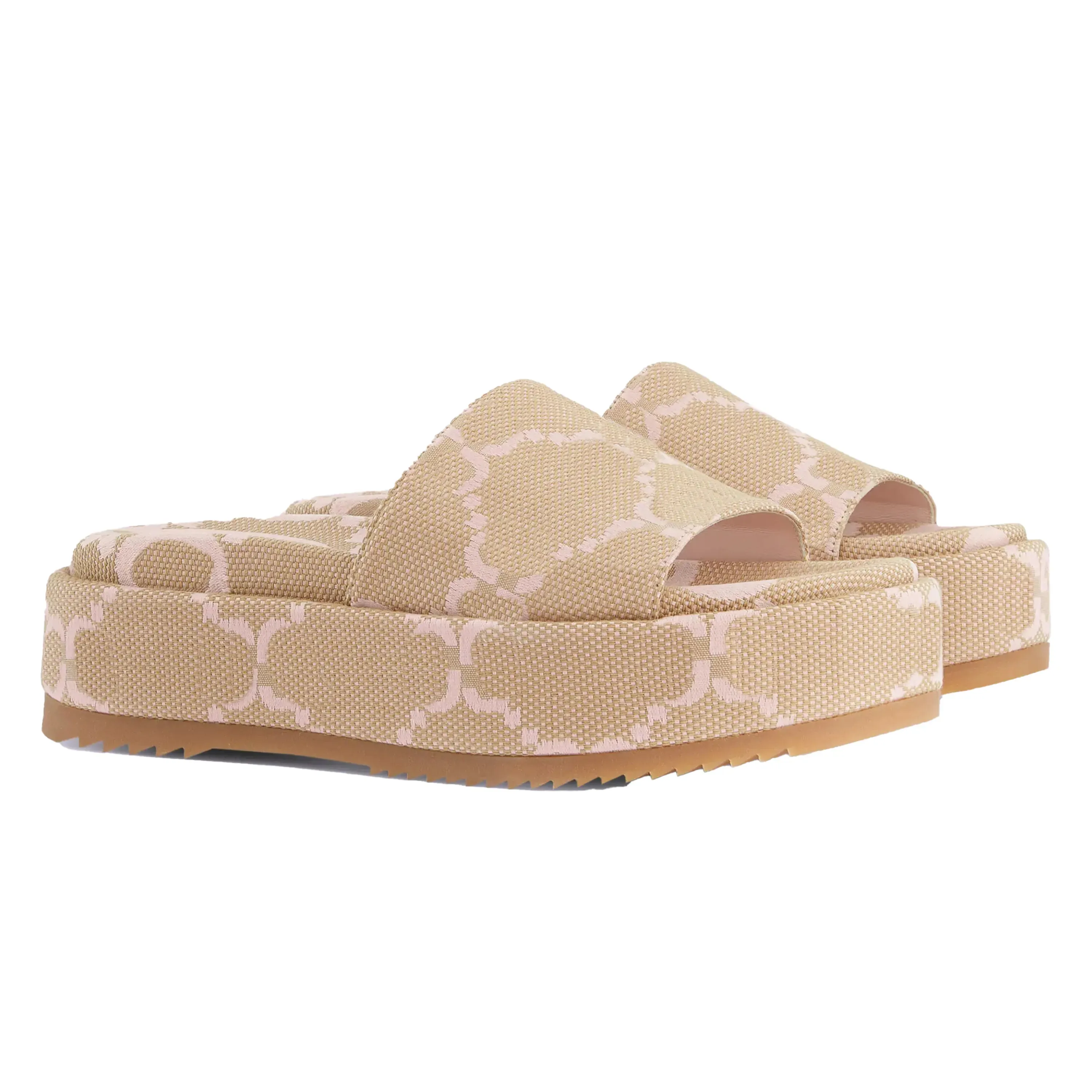 Slide Designer Women Embossed Macron Sandals Men Slippers Flip Flops Luxury Flat Thick Bottom Embroidery Printed classic retro Jelly Rubber High Heel Hot size 35-45