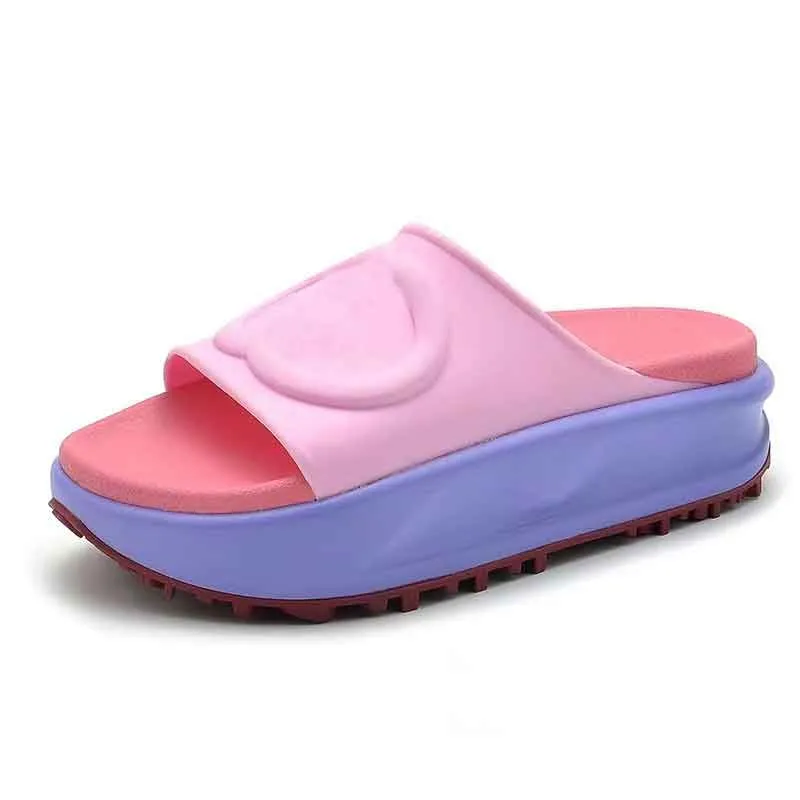 Slide Designer Women Embossed Macron Sandals Men Slippers Flip Flops Luxury Flat Thick Bottom Embroidery Printed classic retro Jelly Rubber High Heel Hot size 35-45
