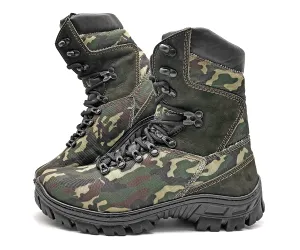 Tactical Boots Military Canvas and Leather Camouflaged Multicam Combat