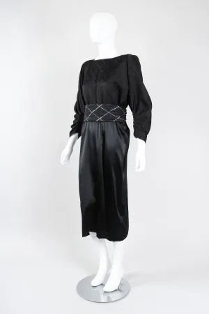 Textured Silk Dolman Sleeve Dress
