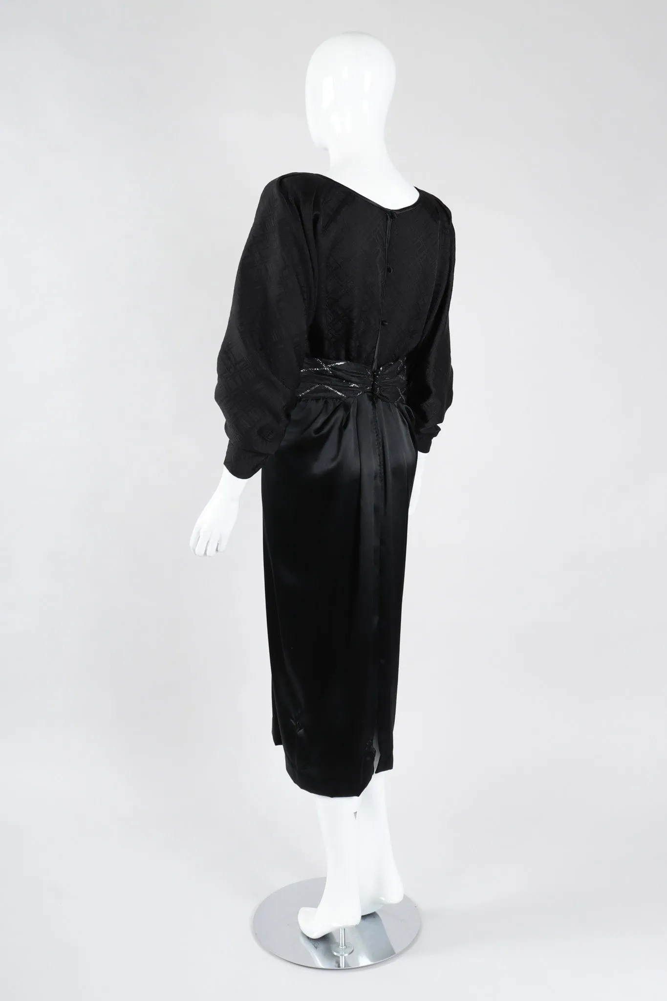Textured Silk Dolman Sleeve Dress