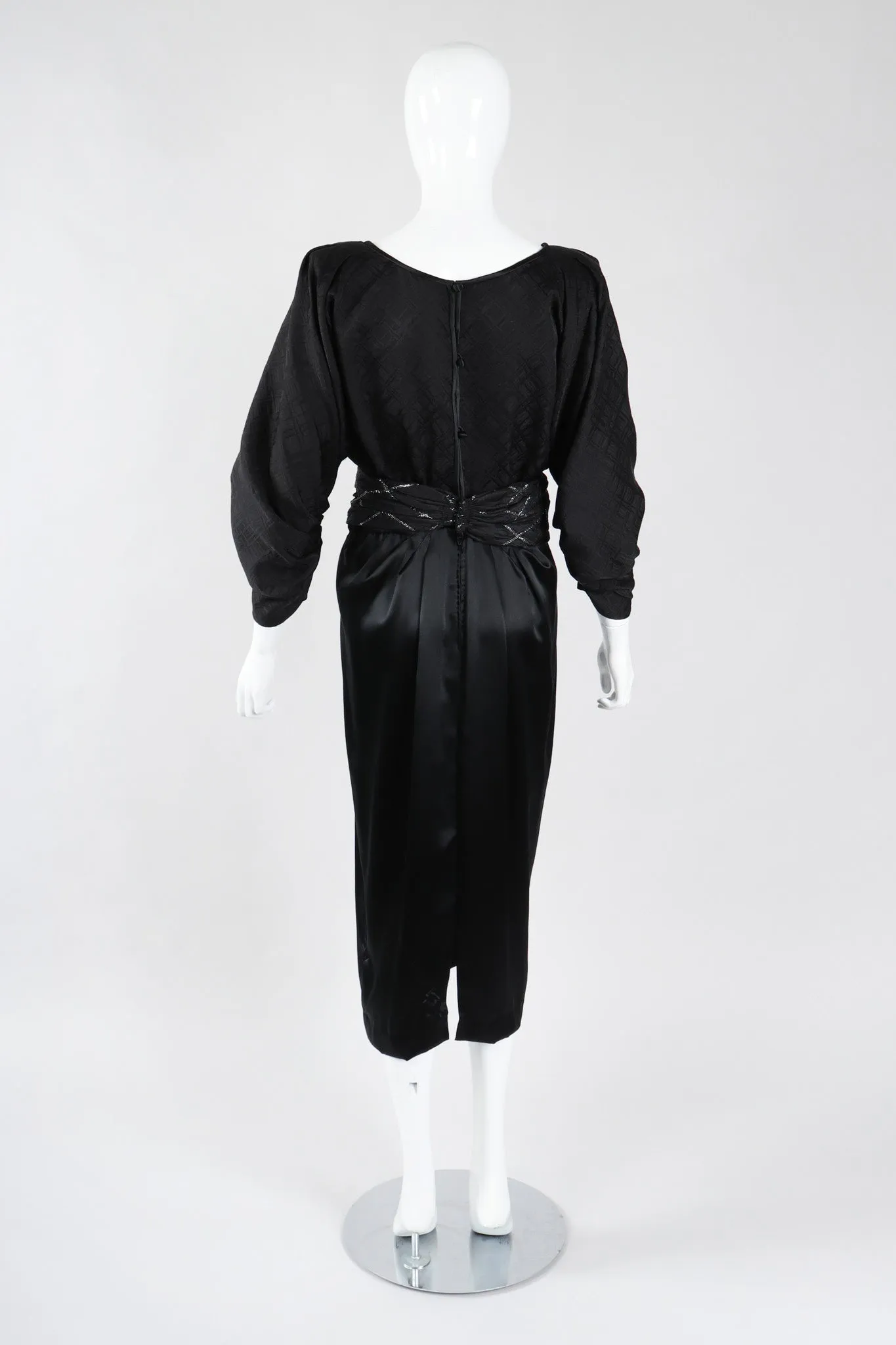 Textured Silk Dolman Sleeve Dress