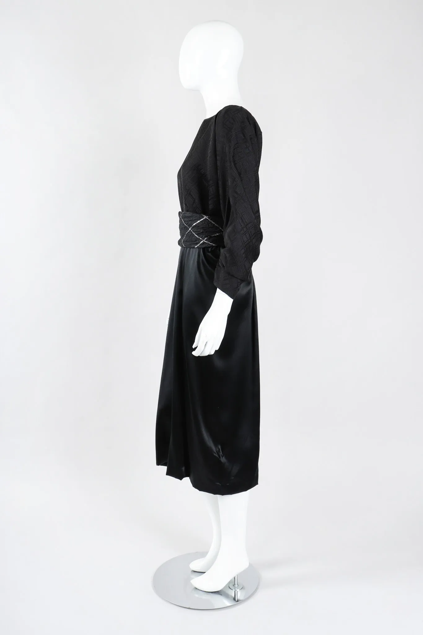 Textured Silk Dolman Sleeve Dress