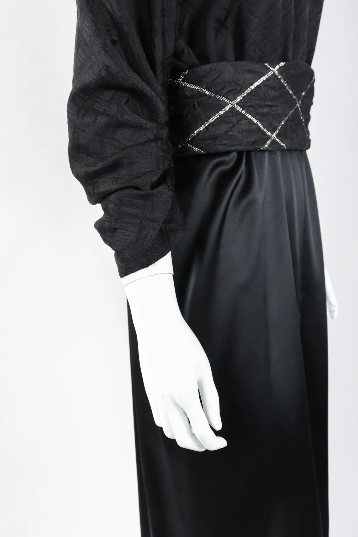 Textured Silk Dolman Sleeve Dress