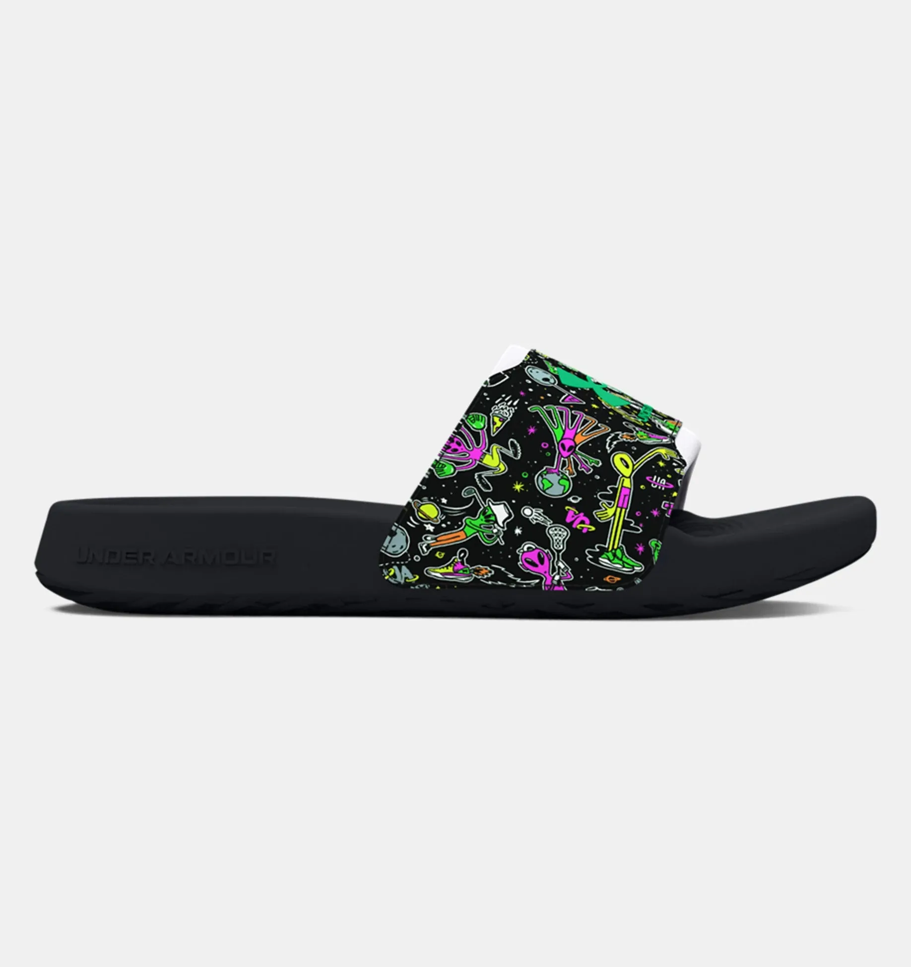 Under Armour Boys' UA Ignite Select Slides - Black / Vapor Green