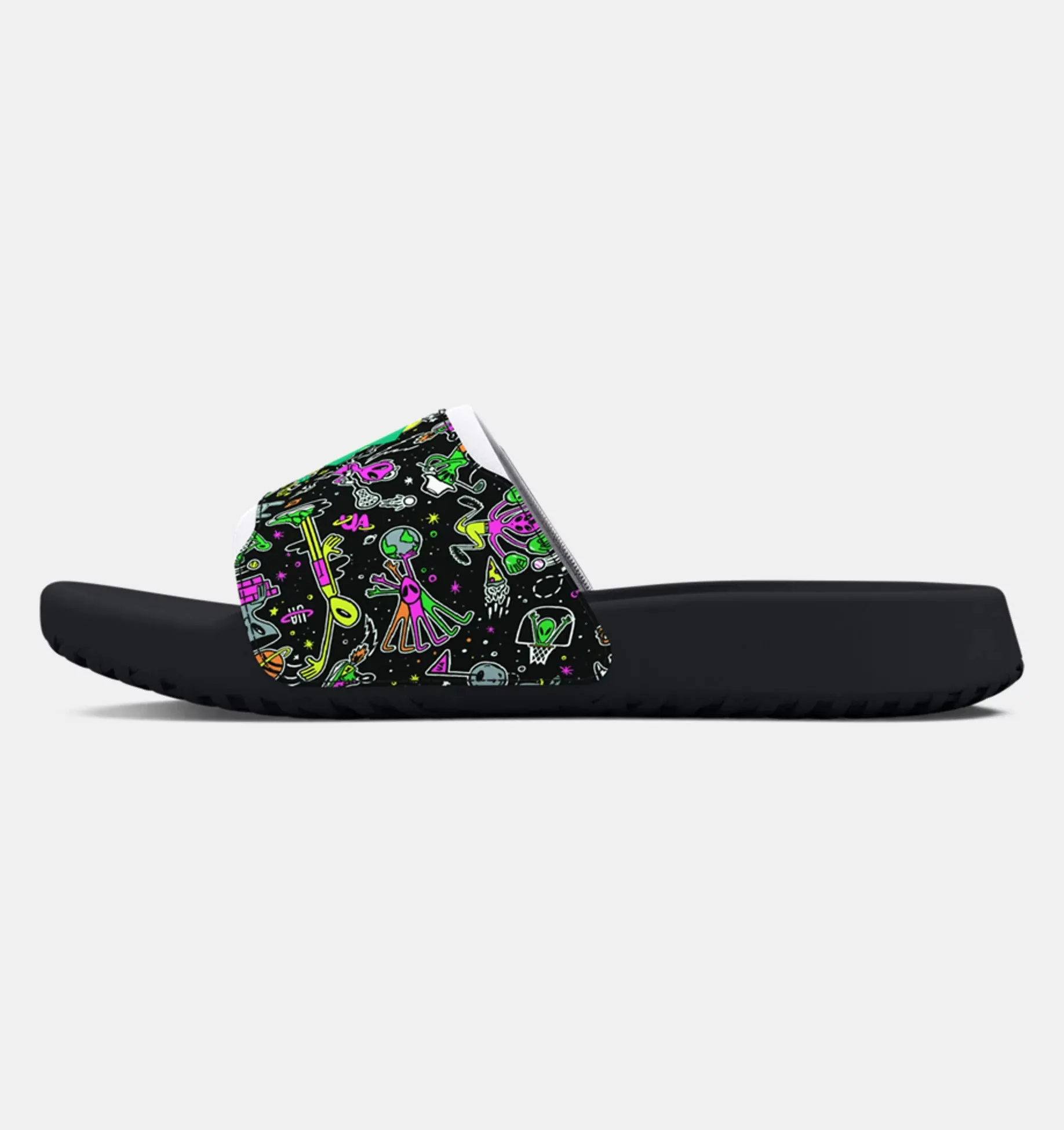 Under Armour Boys' UA Ignite Select Slides - Black / Vapor Green