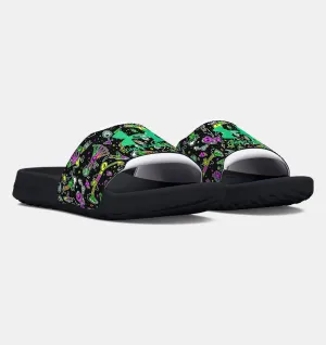 Under Armour Boys' UA Ignite Select Slides - Black / Vapor Green