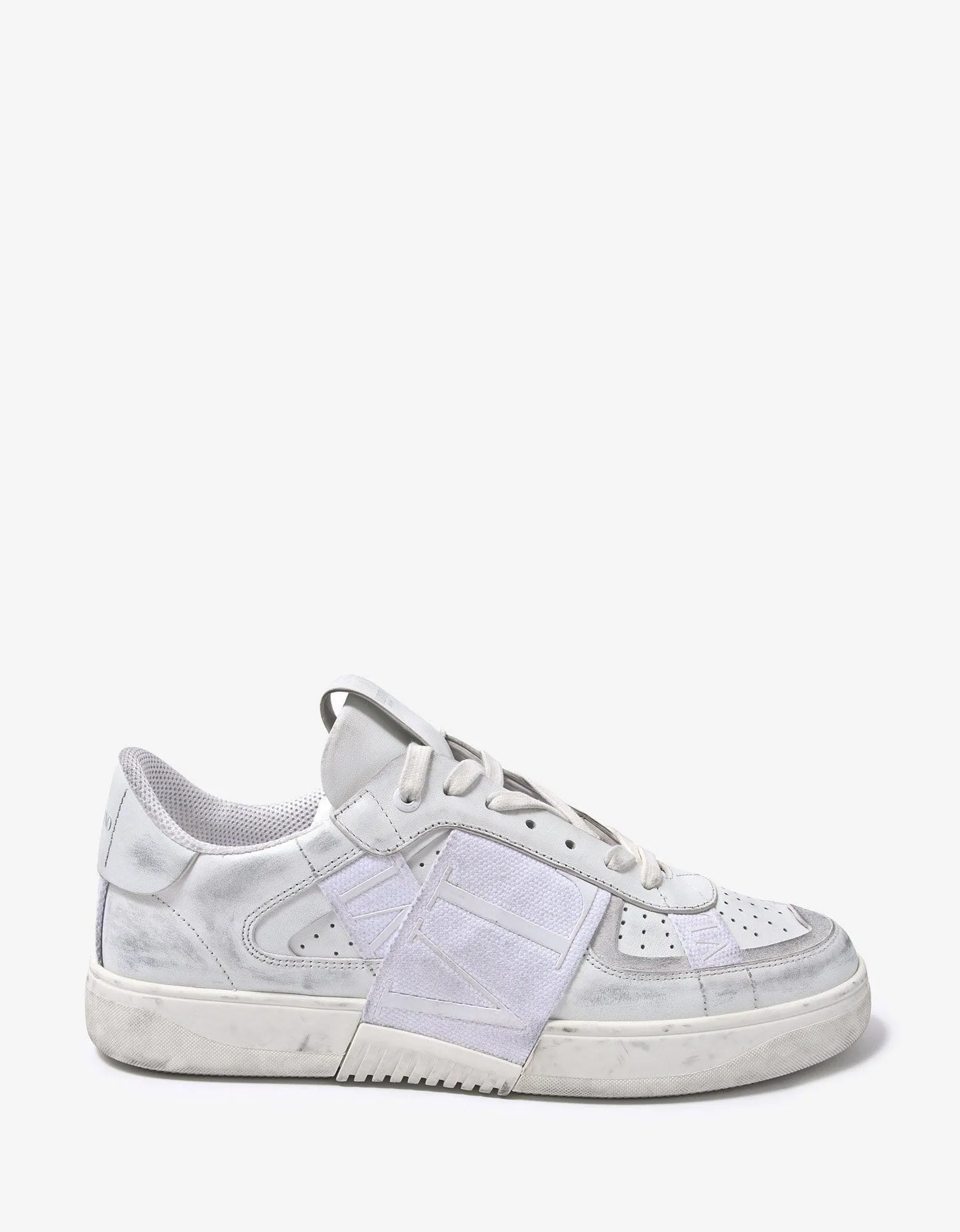 Valentino Garavani White Distressed VL7N Trainers with Bands
