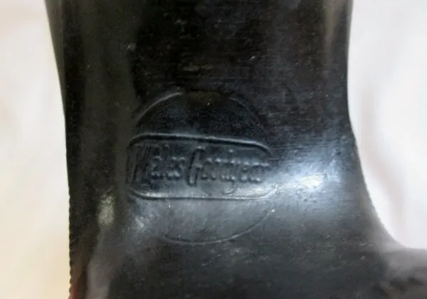 Vintage Womens WALES GOODYEAR Wellies Protective Rain Boot Covers Rabbit Fur BLACK M