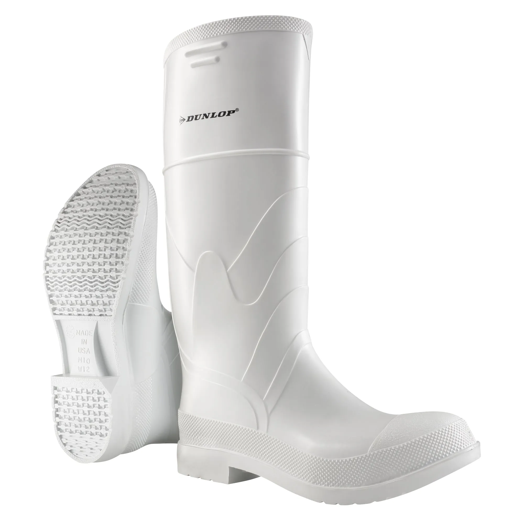 White Boots, PVC, Steel Toe, Size 11, Puncture Resistant Sole