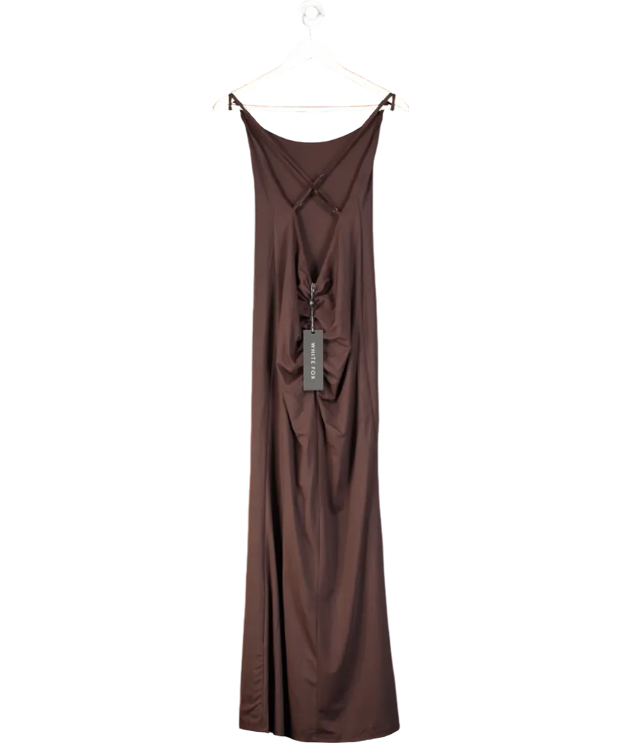 White Fox Brown Vacation Vibes Maxi Dress UK M