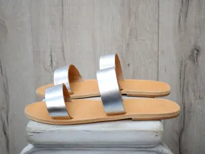 Women's Leather Slides Sandals