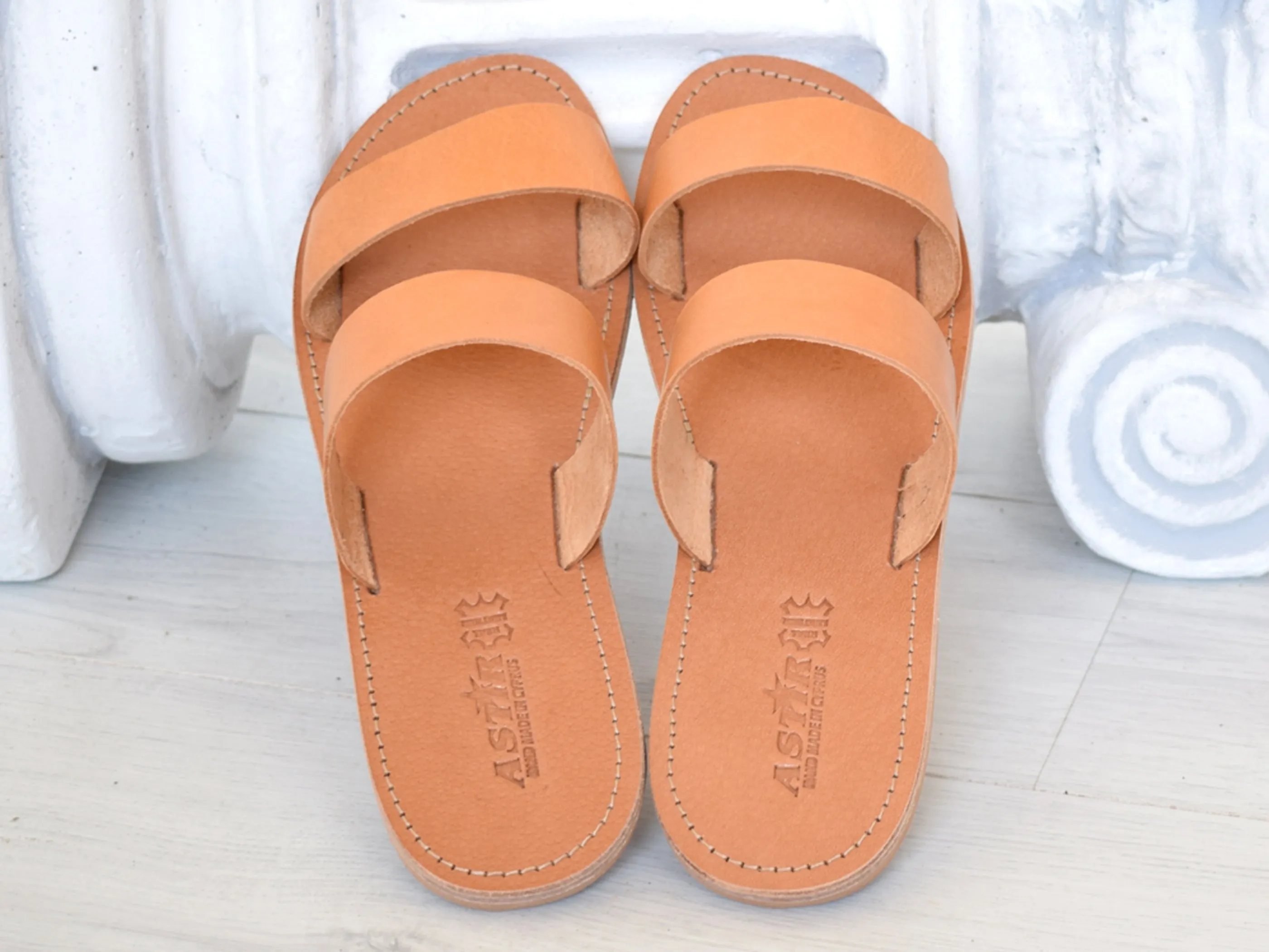 Women's Leather Slides Sandals